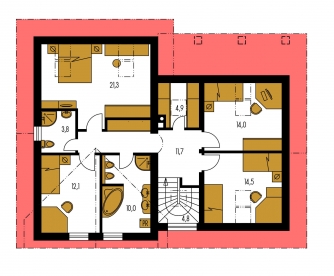 Mirror image | Floor plan of second floor - COMFORT 149